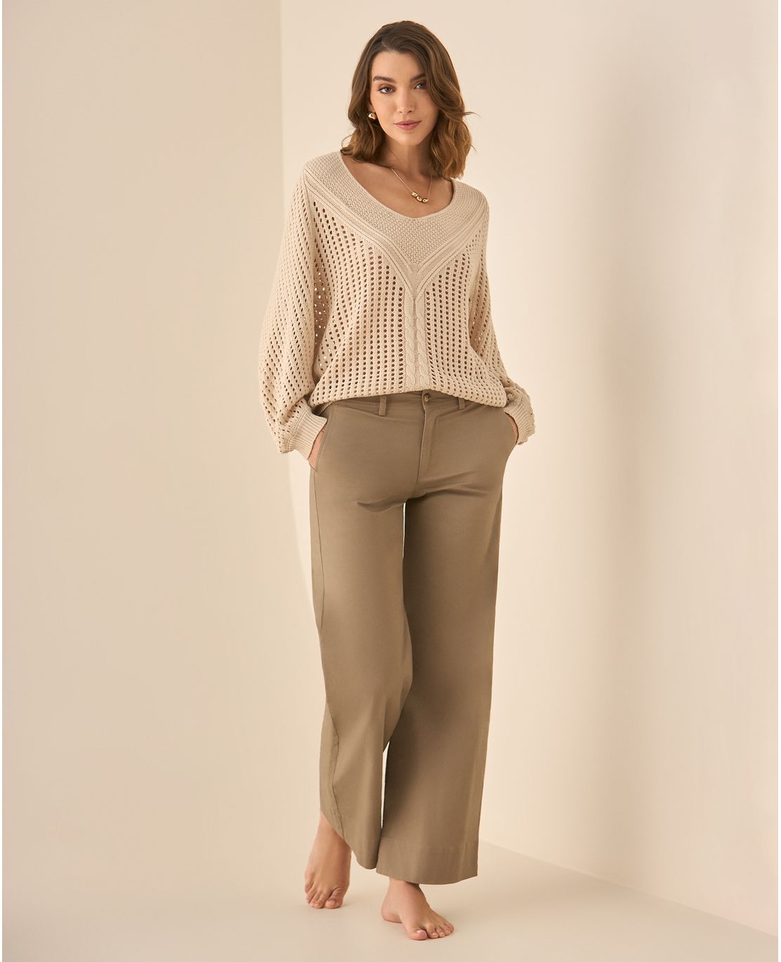 Pantalón clásico recto para mujer