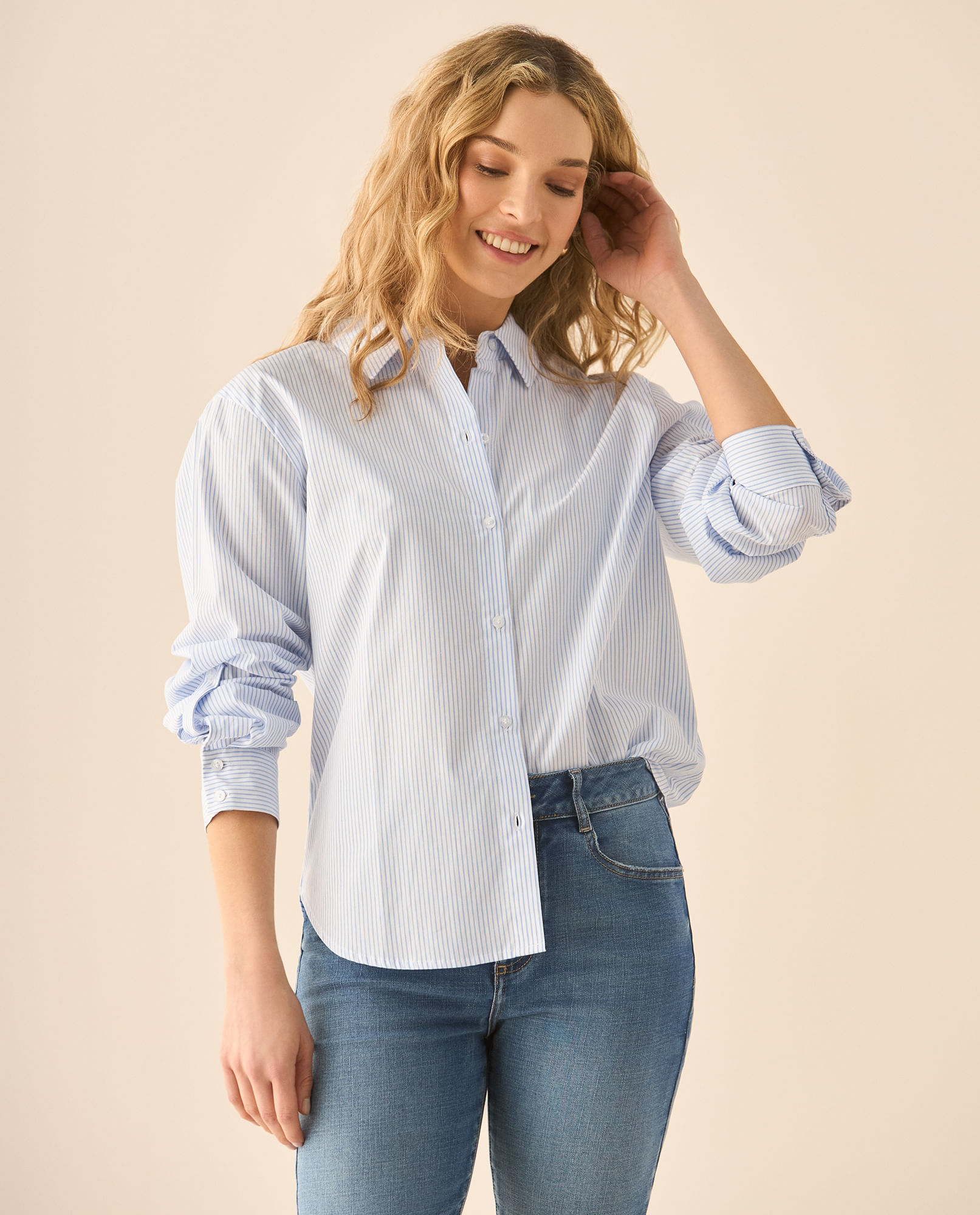 Camisa clásica de rayas para mujer