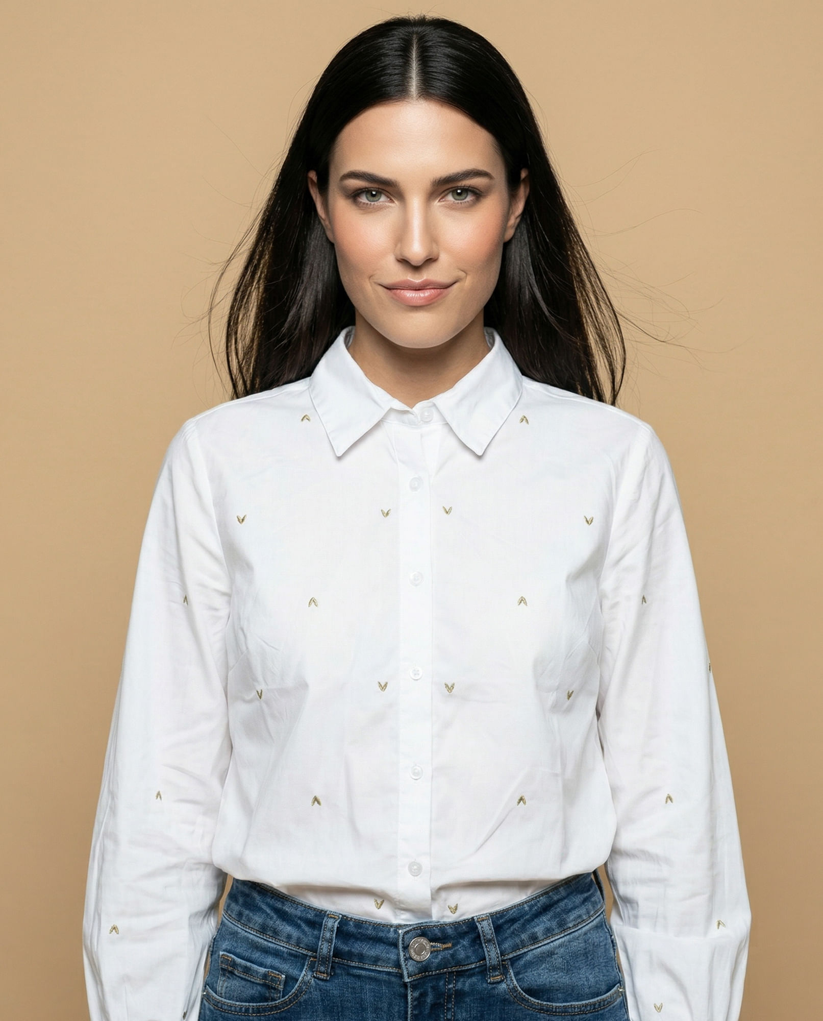 Camisa manga larga con estampado continuo