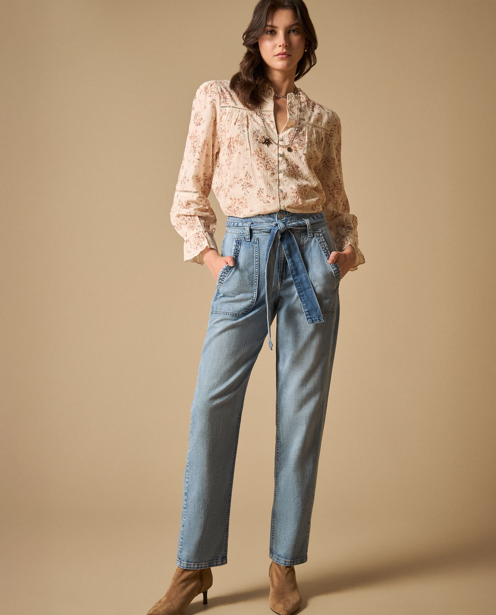Jean trendy largo tobillero