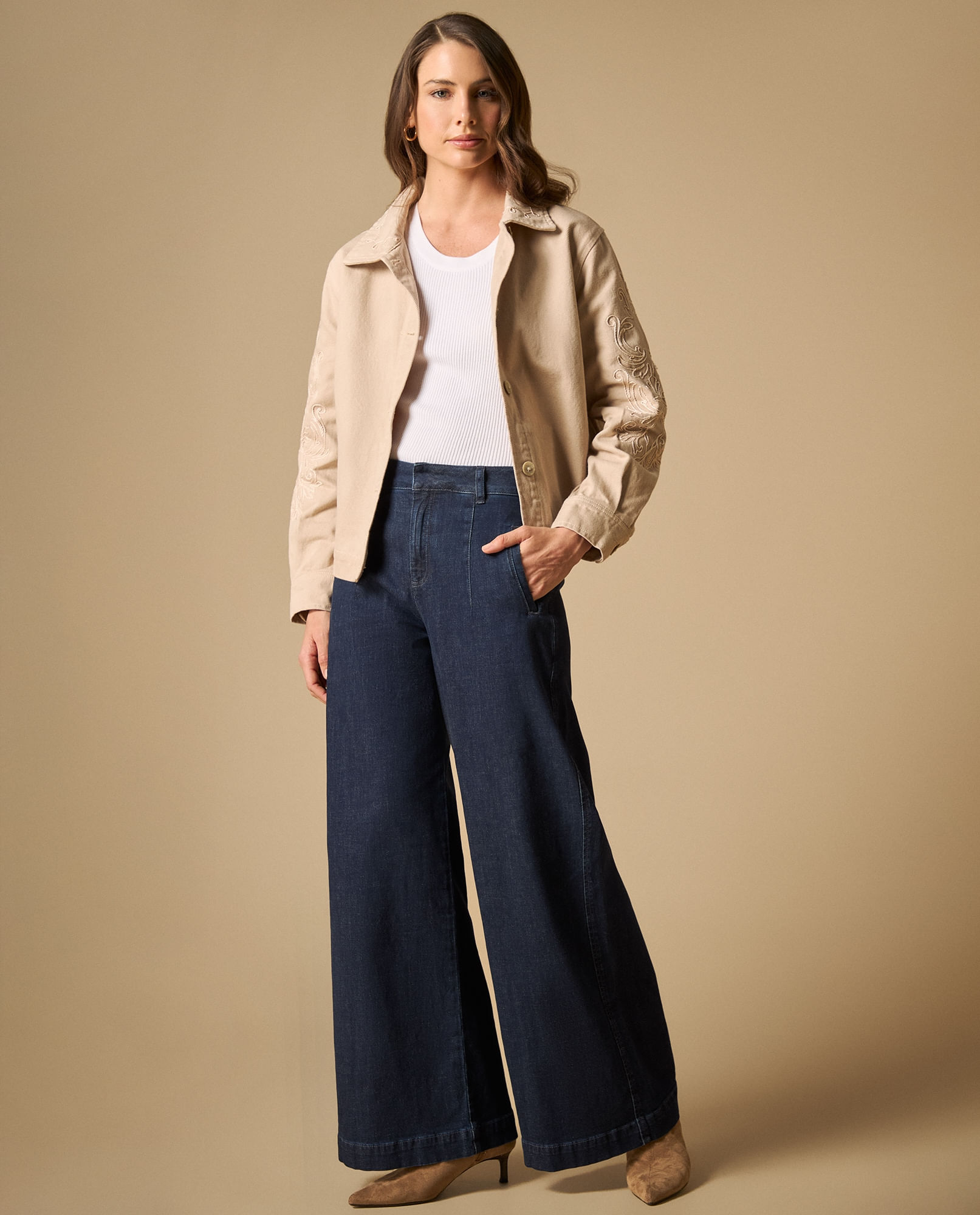 Jean wide leg denim liviano