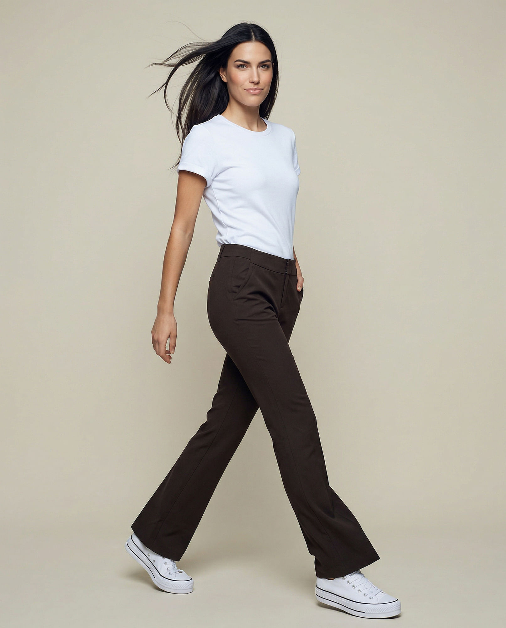 Pantalón flare tiro alto