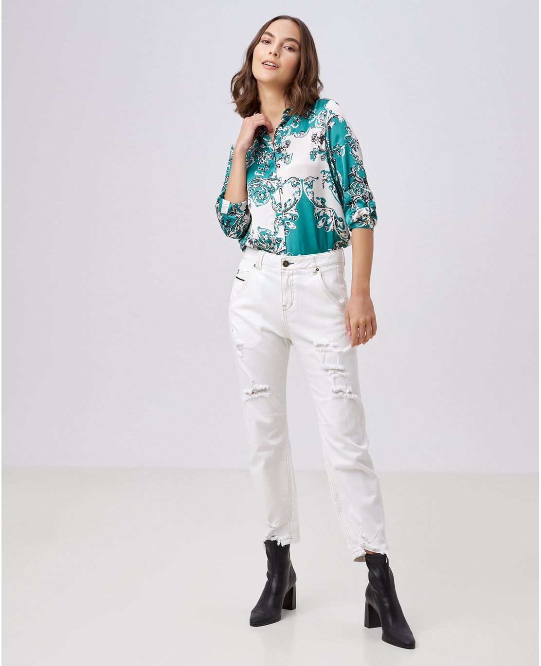 camisa satinada